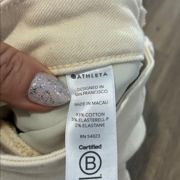 Athleta Sculptek Flex High Rise Straight Leg Ankle Jean Bone Cream Size 2 - Picture 6 of 12